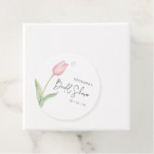 Étiquettes Cadeau Mariage Élégant Fleur de Tulipe Rose (En situation)