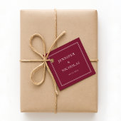 Étiquettes Cadeau Mariage Élégant Formel Bourgogne