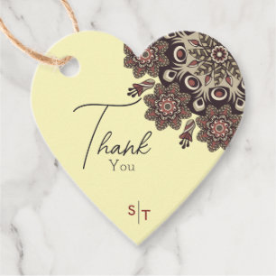 Étiquettes Cadeau Mariage Élégant Inspiré du Mandala