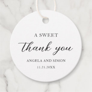 Étiquettes Cadeau Mariage Élégant Moderne Neutre