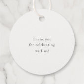 Étiquettes Cadeau Mariage élégant monogramme gris script (Dos)