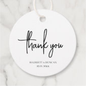 Étiquettes Cadeau Mariage élégant noir et blanc intemporel (Devant)