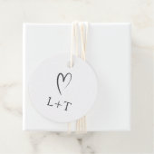 Étiquettes Cadeau Mariage élégant noir et blanc intemporel (En situation)