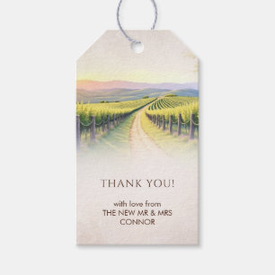 Étiquettes-cadeau Mariage Élégant Romantique au Vignoble Rustique