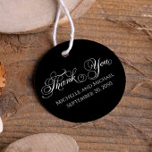 Étiquettes Cadeau Mariage élégant Simple Noir et Blanc