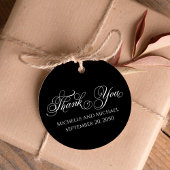 Étiquettes Cadeau Mariage élégant Simple Noir et Blanc
