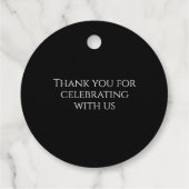 Étiquettes Cadeau Mariage élégant Simple Noir et Blanc (Dos)