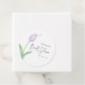 Étiquettes Cadeau Mariage Élégant Solo Tulipe Violette Moderne (En situation)