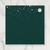 Étiquettes Cadeau Mariage Emerald Green et White Gold Peonies (Dos)