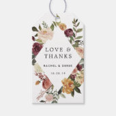 Étiquettes-cadeau Mariage en fleurs rustique pour (Devant)