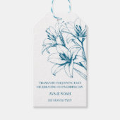 Étiquettes-cadeau Mariage en plan bleu Lily (Devant)