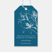 Étiquettes-cadeau Mariage en plan bleu Lily (Dos)