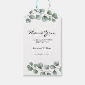 Étiquettes-cadeau Mariage Eucalyptus vert Faveur (Devant)