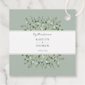 Étiquettes Cadeau Mariage Eucalyptus Vert Sage (Dos)