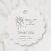 Étiquettes Cadeau Mariage Fantaisiste Vert Frais du Marché Baby Show (Dos)