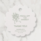 Étiquettes Cadeau Mariage Fantaisiste Vert Frais du Marché Baby Show (Devant)