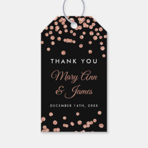 Étiquettes-cadeau Mariage Favor Tag Rose Parties scintillant or Conf