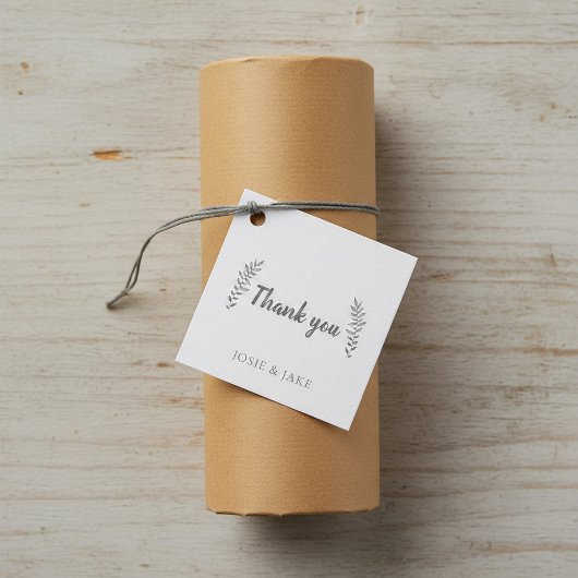Étiquettes Cadeau Mariage feuille à main