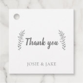 Étiquettes Cadeau Mariage feuille à main (Devant)