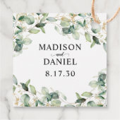 Étiquettes Cadeau Mariage Feuille d'or Eucalyptus (Dos)