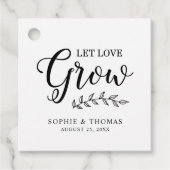 Étiquettes Cadeau Mariage feuille laisser l'amour grandir (Devant)
