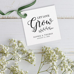 Étiquettes Cadeau Mariage feuille laisser l'amour grandir