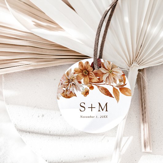 Étiquettes Cadeau Mariage Feuilles d'automne