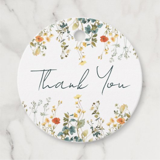Étiquettes Cadeau Mariage fleur sauvage (Devant)