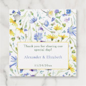 Étiquettes Cadeau Mariage Fleur sauvage aquarelle (Devant)