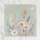 Étiquettes Cadeau Mariage Fleur sauvage bleu foncé Sage Green (Dos)