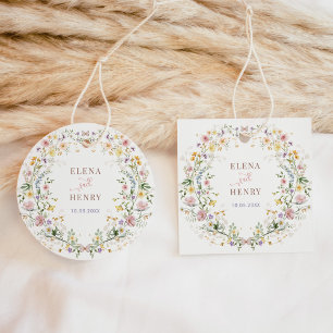 Étiquettes Cadeau Mariage Fleur sauvage de jardin Pastel enchanté