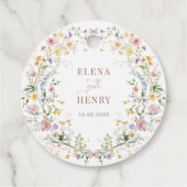 Étiquettes Cadeau Mariage Fleur sauvage de jardin Pastel enchanté (Dos)