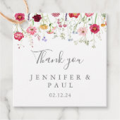 Étiquettes Cadeau Mariage Fleur sauvage multicouleur simple (Devant)