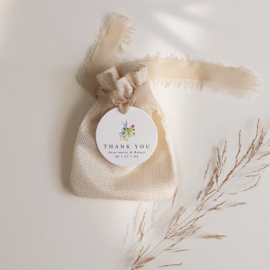 Étiquettes Cadeau Mariage Fleur sauvage rustique