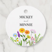 Étiquettes Cadeau Mariage fleuri printemps élégant (Devant)