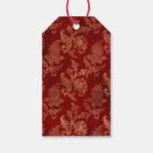 Étiquettes-cadeau Mariage Fleuris Navy, Rouge et Or (Dos)