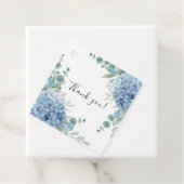 Étiquettes Cadeau Mariage Fleuriste Hydrangea Bleu (En situation)
