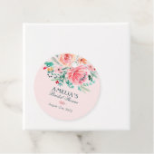 Étiquettes Cadeau Mariage Fleurs Aquarelle Rose Vert (En situation)