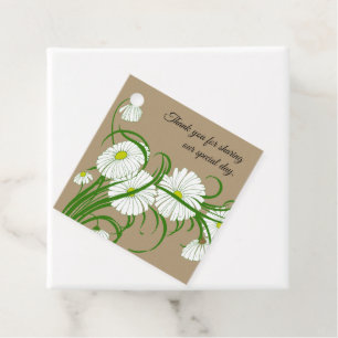 Étiquettes Cadeau Mariage Fleurs de Marguerite de Gerber Vintage