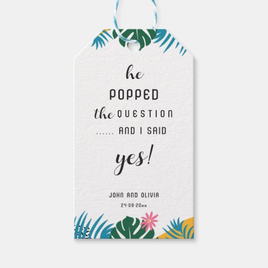 Étiquettes-cadeau Mariage Fleurs Multicolores Bridal Shower (Devant)