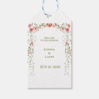 Étiquettes-cadeau Mariage Floral Arc Rustique Vintage Rose Pâle