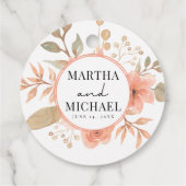 Étiquettes Cadeau Mariage floral boho minimal (Dos)