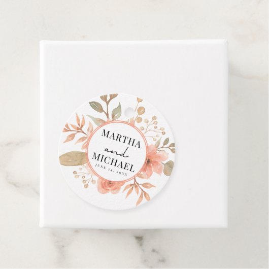 Étiquettes Cadeau Mariage floral boho minimal (En situation)