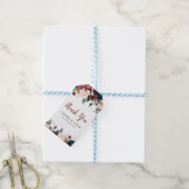 Étiquettes-cadeau mariage floral bordeaux et roux (Avec de laficelle)