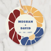 Étiquettes Cadeau Mariage Floral Chic Bohème Groovy Rétro (Devant)