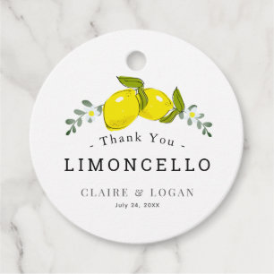 Étiquettes Cadeau Mariage Floral Citron Limoncello