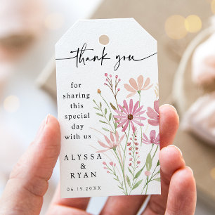Étiquettes-cadeau Mariage Floral de Fleur Sauvage d'Automne