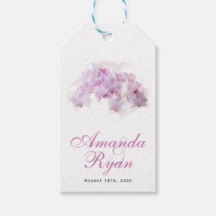 Étiquettes-cadeau Mariage floral d'orchidée rose pâle