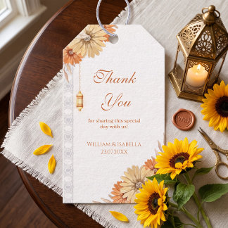 Étiquettes-cadeau Mariage Floral Élégant Lanterne Arabe