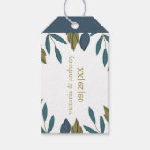 Étiquettes-cadeau Mariage floral feuille rustique (Devant)